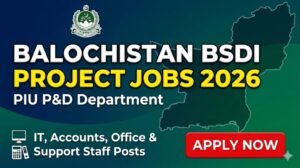 Balochistan BSDI Project Jobs 2026 – PIU P&D Department