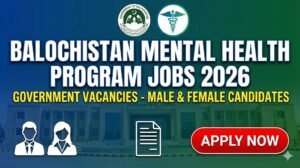 Balochistan Mental Health Program Jobs 2026
