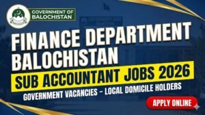 Finance Department Balochistan Sub Accountant Jobs 2026