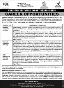 Pakistan Software Export Board PSEB Jobs Islamabad