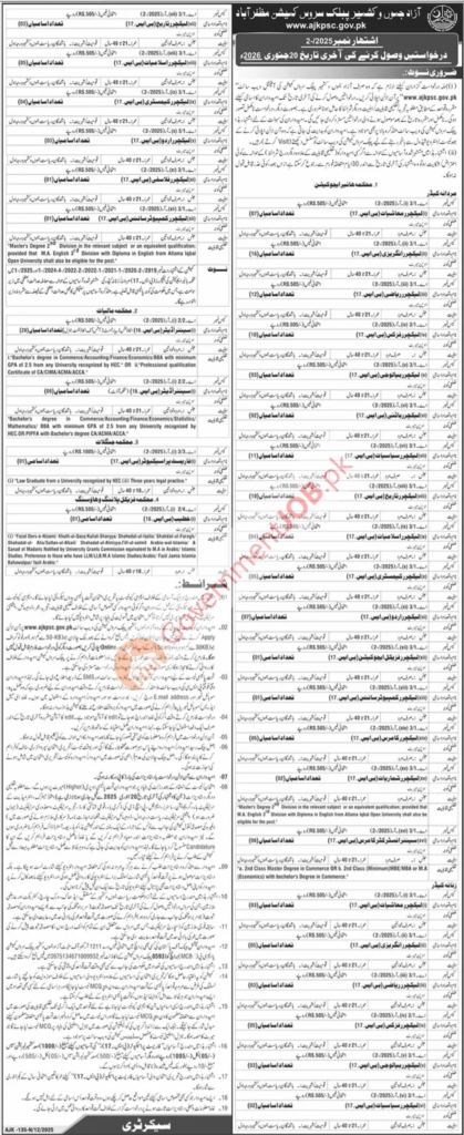 AJK Govt Jobs 2026