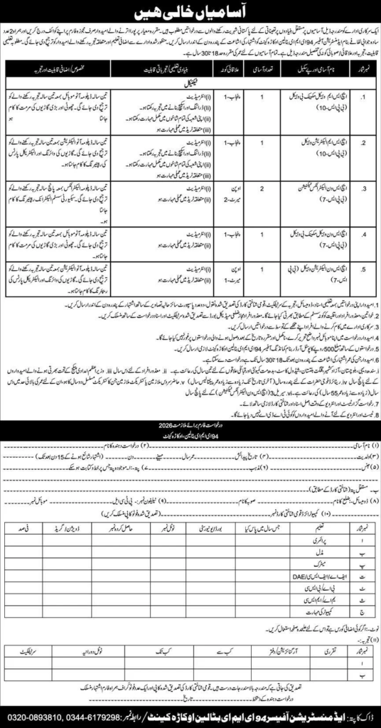 94 EME Battalion Okara Cantt Jobs 2026 - Application Form