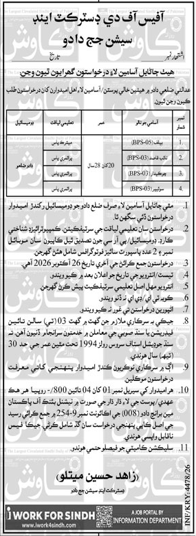 District and Sessions Judge Dadu Jobs 2026