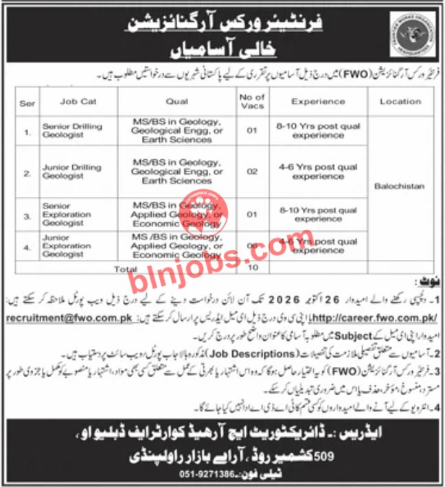 Frontier Works Organization Jobs 2026 Advertisement