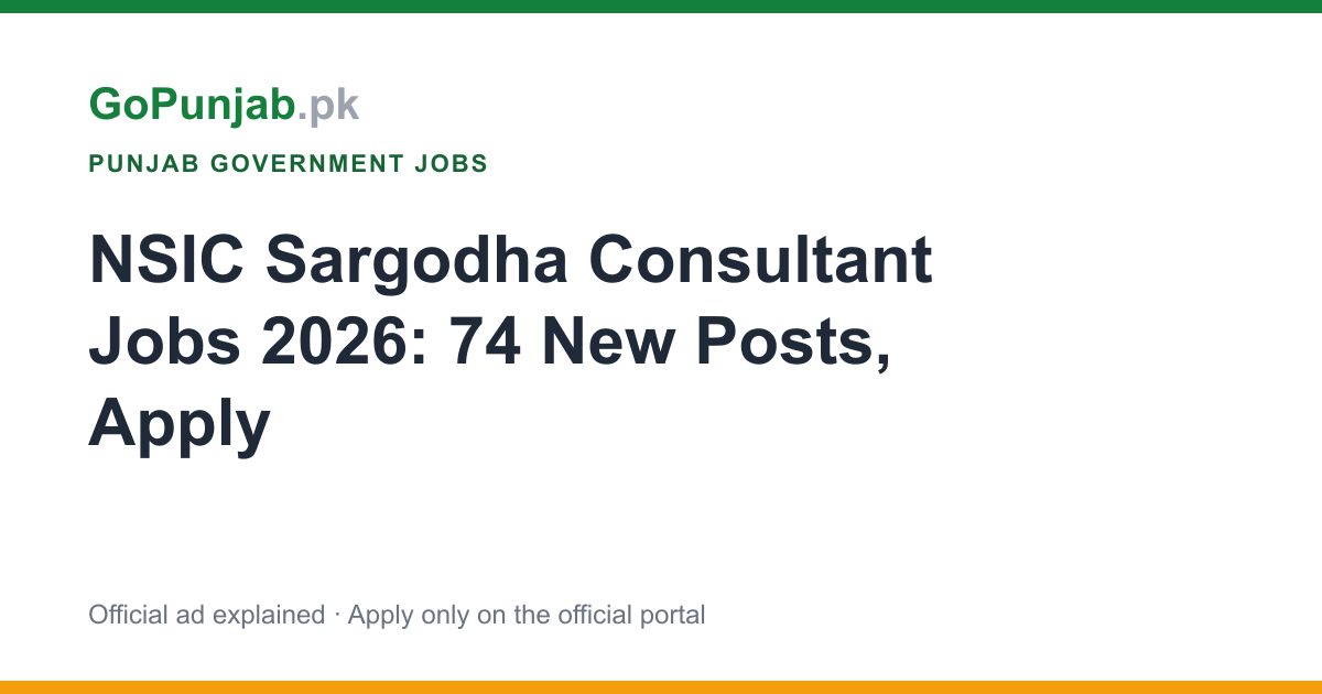 Nawaz Sharif Institute of Cardiology Sargodha Jobs 2026 Advertisement