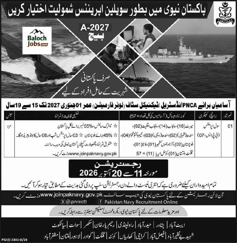 Pakistan Navy Jobs 2026 Advertisement