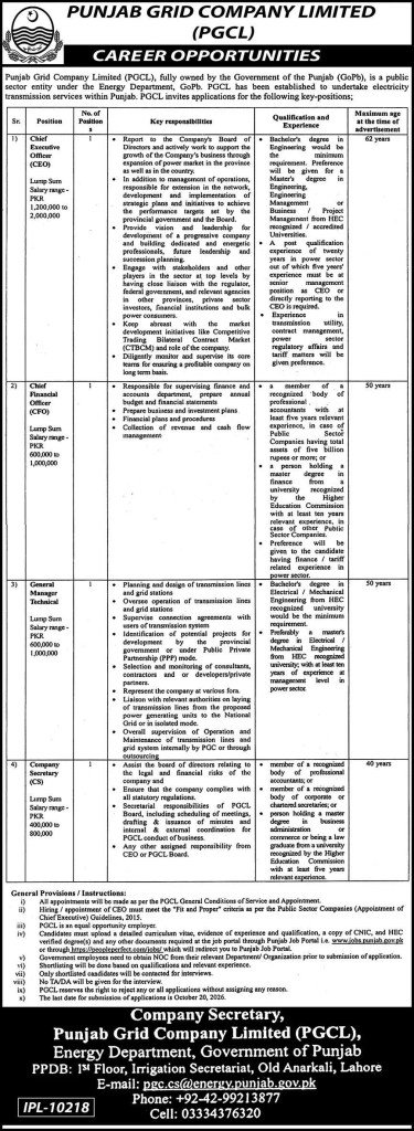 Punjab Grid Company Limited Jobs 2026 Advertisement